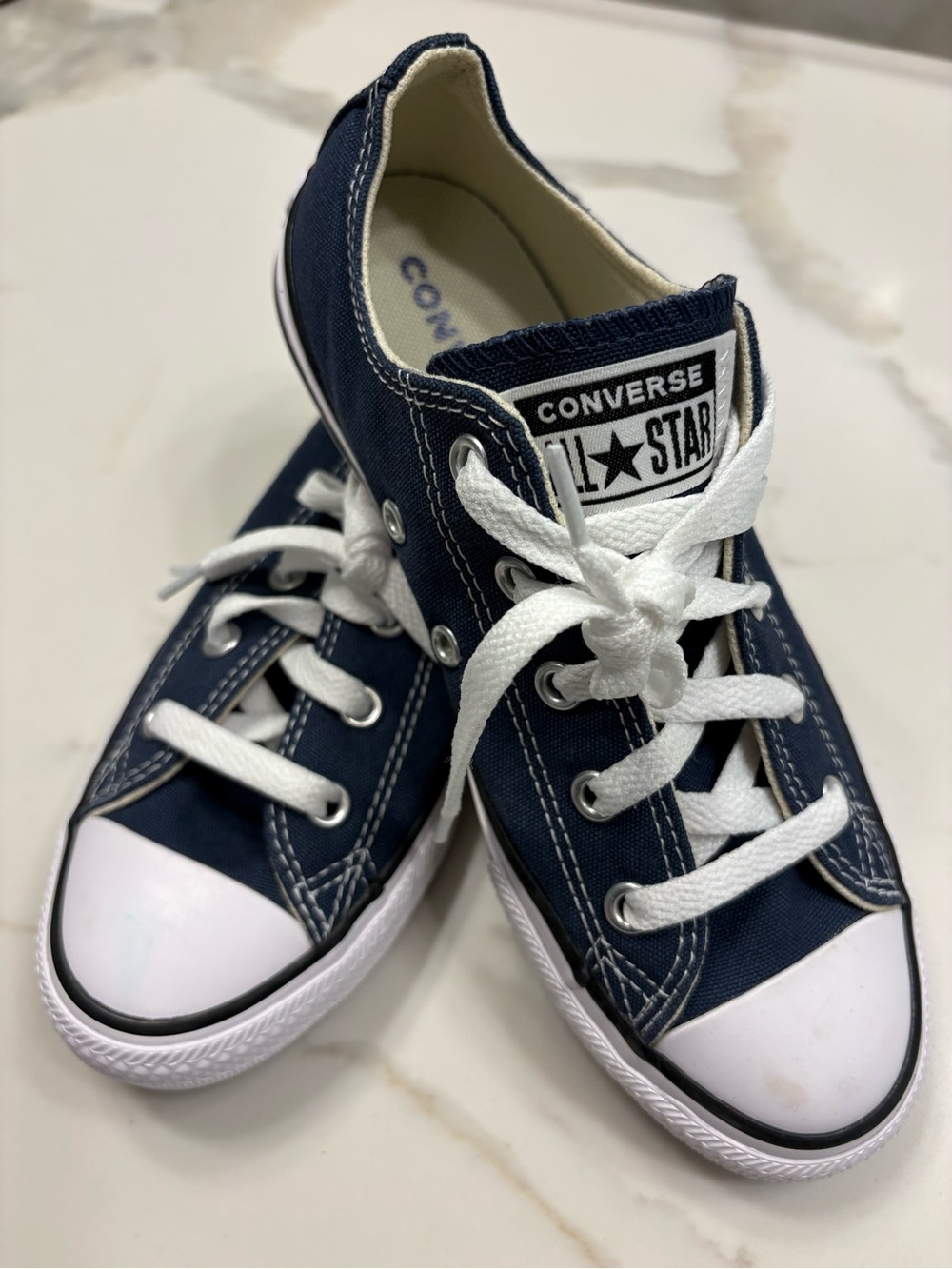 Converse Kids All Star Low Top Sneakers - Navy and White